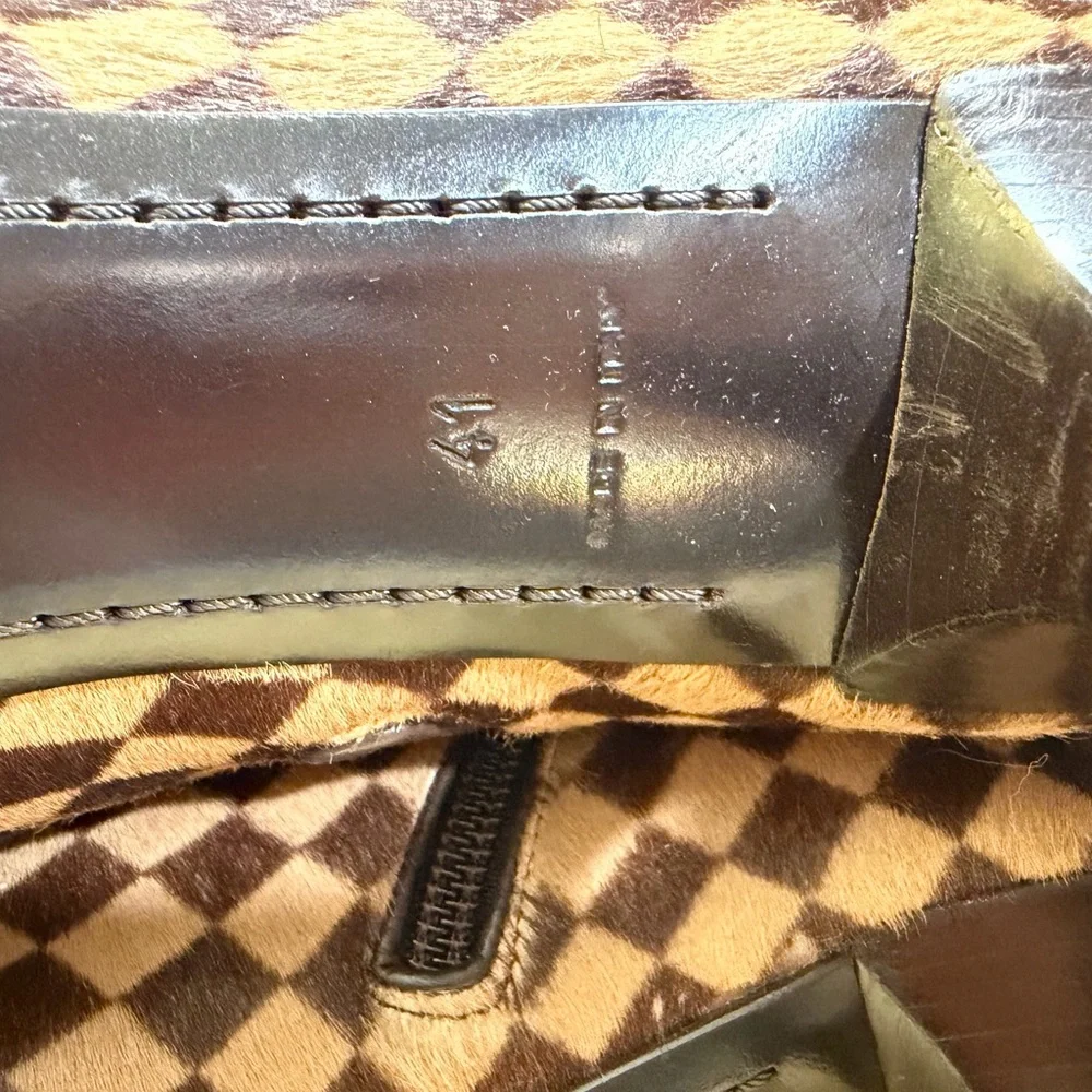 Louis Vuitton Black and Brown Checkered Heeled Boots - Picture 11 of 13